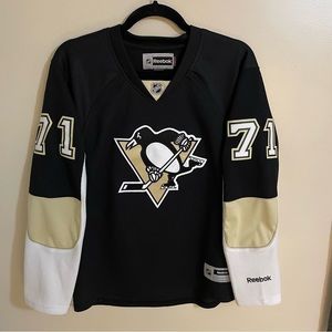 𝅺pittsburgh Penguins Reebok Ladies Jersey #71 Milkin Size M